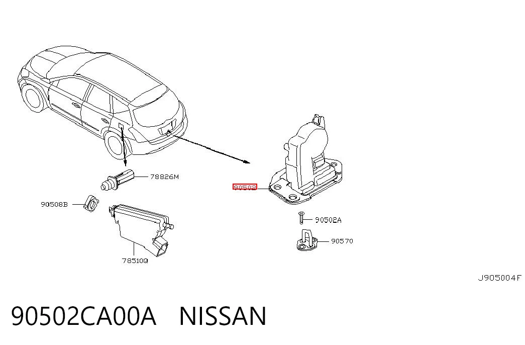 Замок п'ятих дверей на Nissan JUKE JPN F15