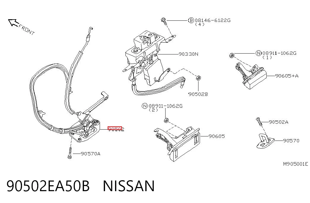 Замок п'ятих дверей на Nissan Pathfinder  R51M