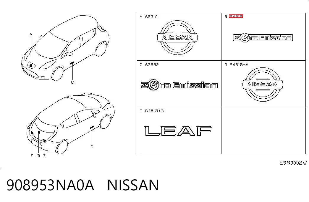 908953NA0A Nissan/Infiniti Фірмовий значок решітки радіатора