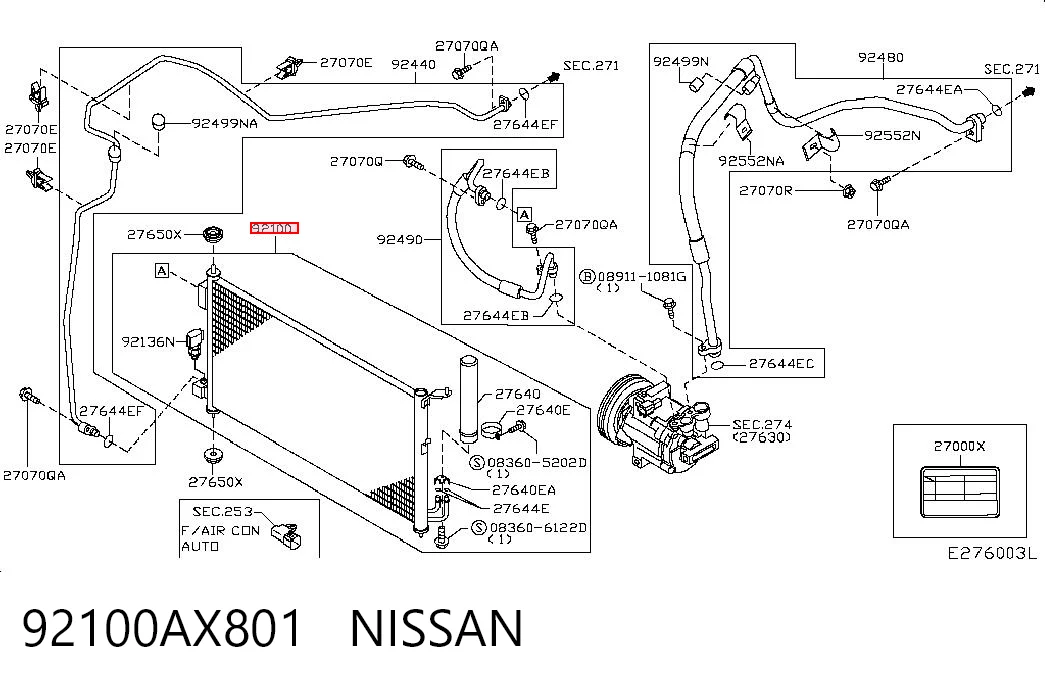 Купити Радіатор кондиціонера Nissan JUKE NMUK F15E