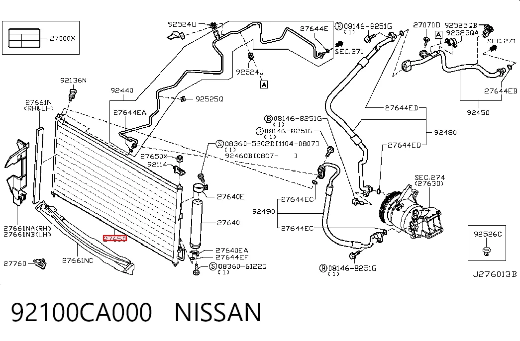 Конденсатор кондиціонера Nissan Murano позашляховик (Z50) (2002 - 2007) ціна, від 38.27 USD