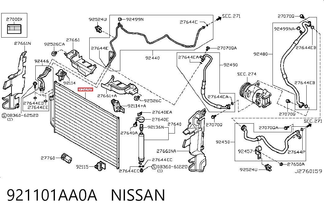 Купити Радіатор кондиціонера Nissan Murano  Z51