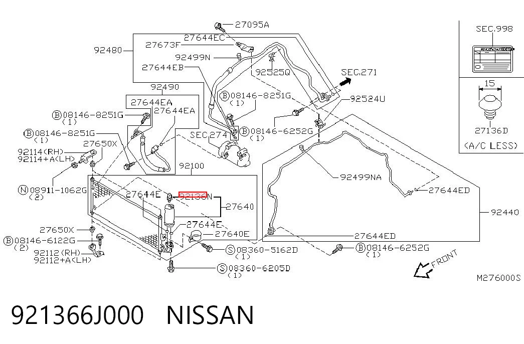 921366J000 Nissan/Infiniti Датчик тиску