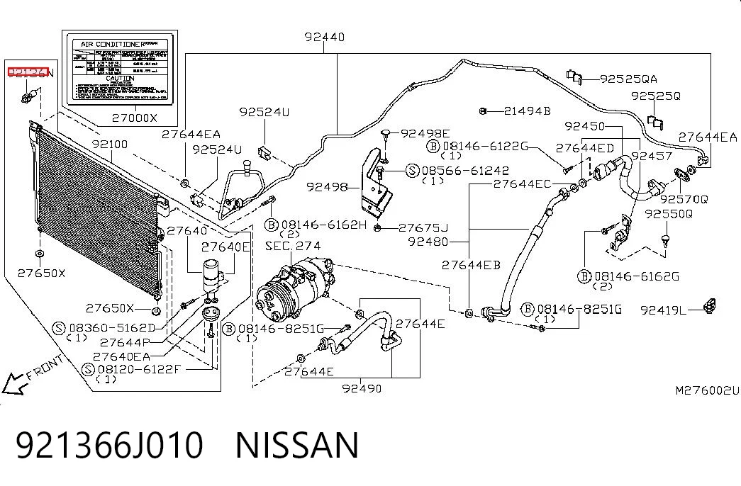 921366J010 Nissan/Infiniti Датчик тиску