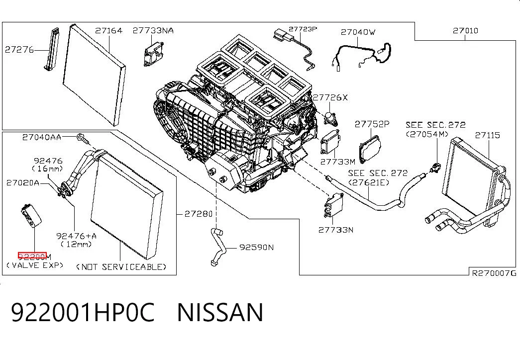 922001HP0C Nissan/Infiniti Клапан розширювальний