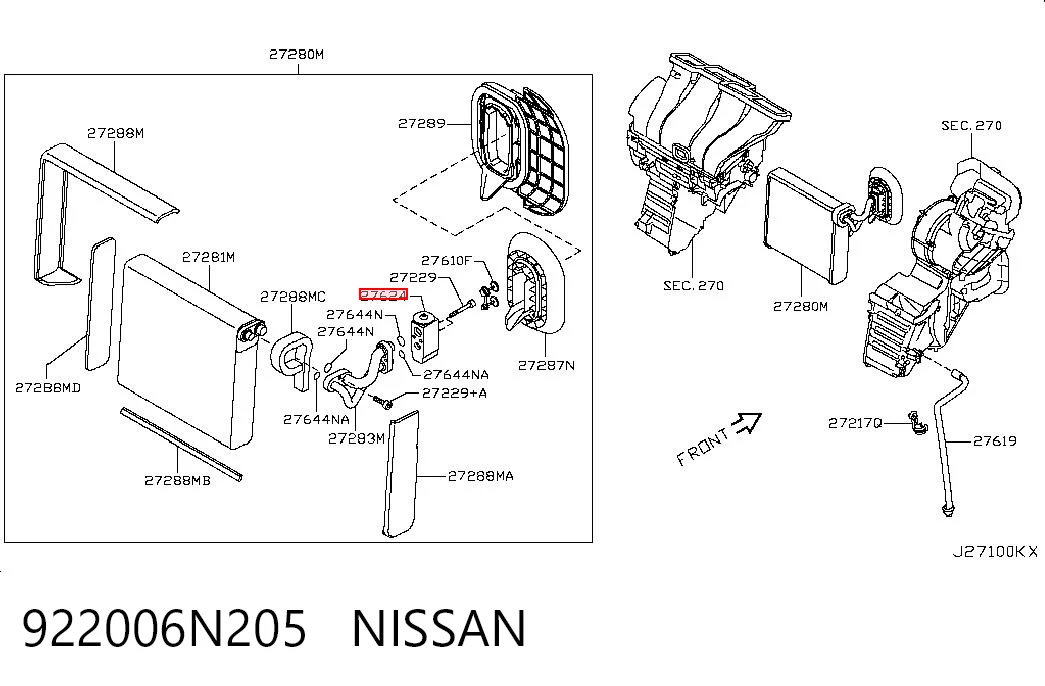 922006N205 Nissan/Infiniti Клапан розширювальний