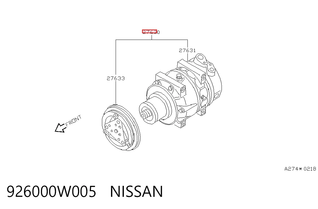 926000W005 Nissan/Infiniti Компресор холодоагенту