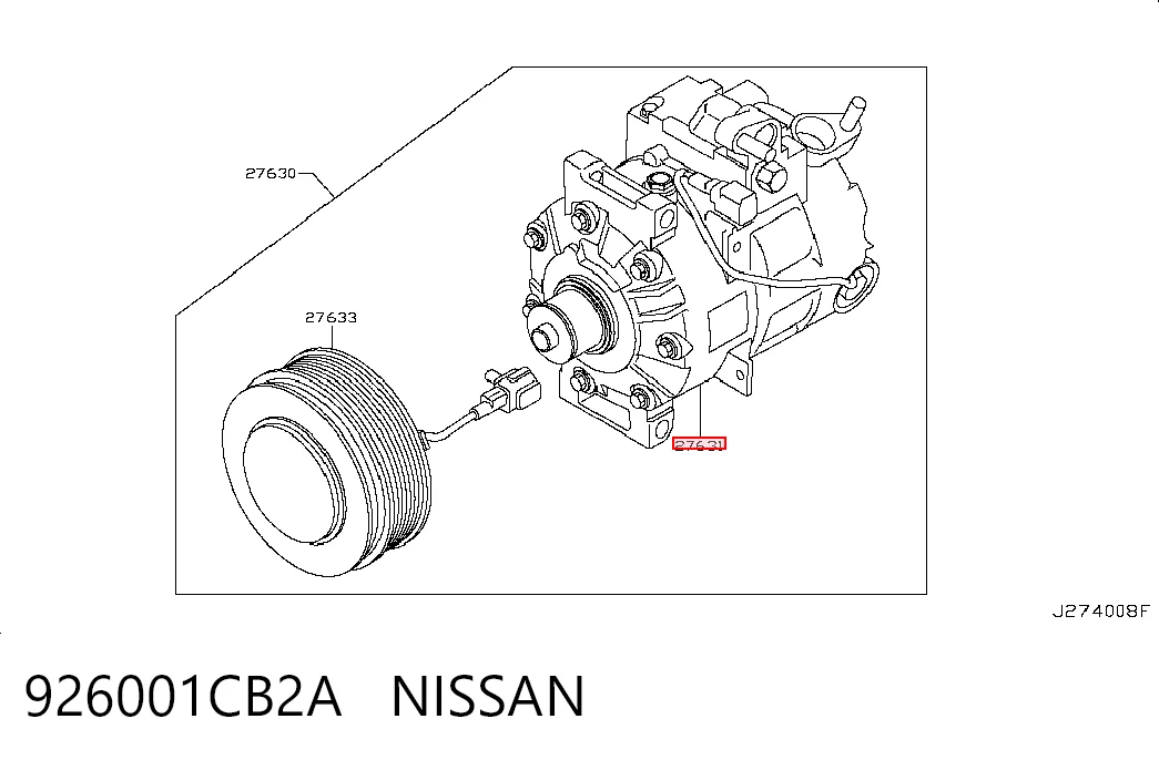 926001CB2A Nissan/Infiniti Компресор холодоагенту