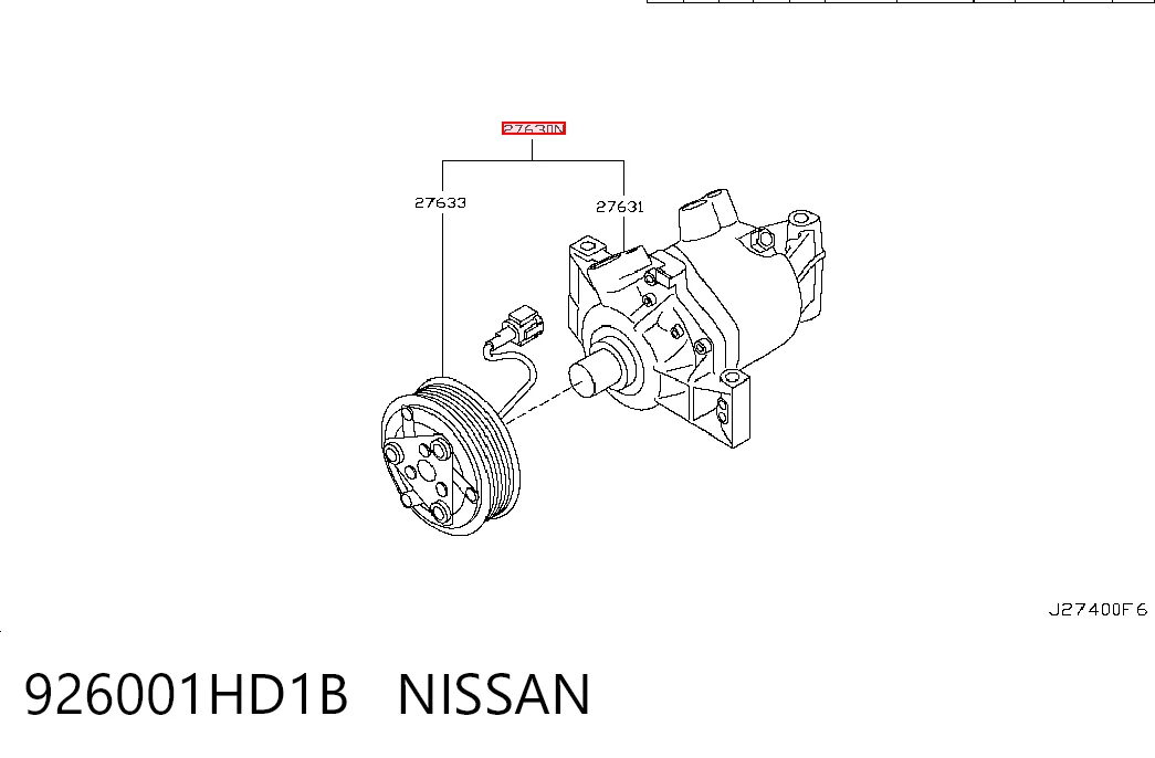 Компресор кондиціонера 926101HC1B Renault (RVI)