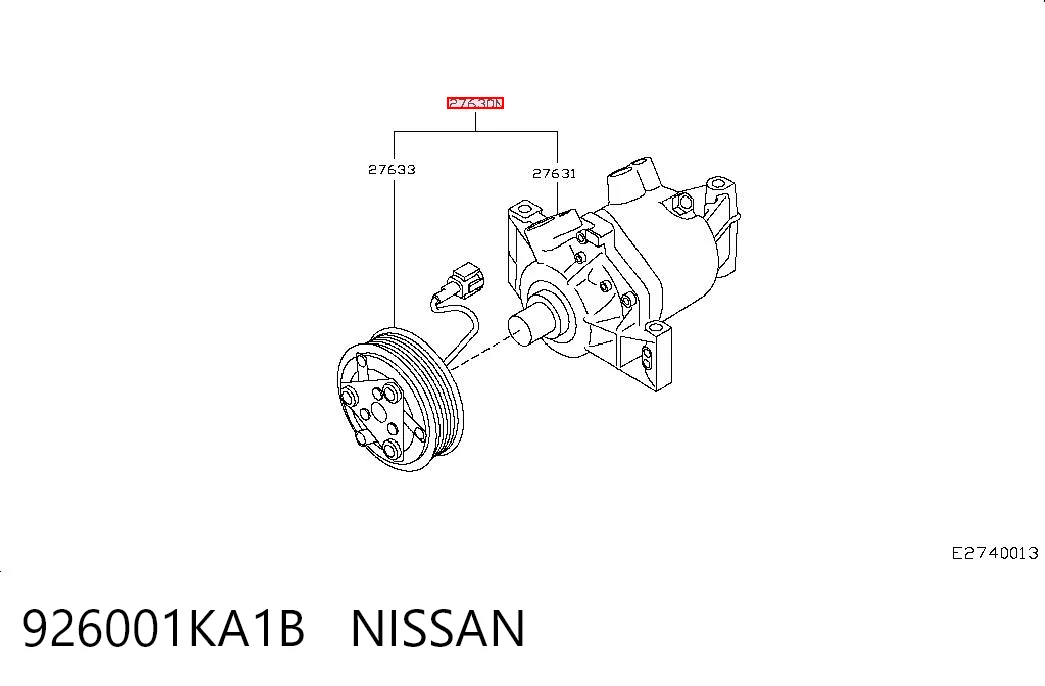 926001KA1B Nissan/Infiniti Компресор холодоагенту