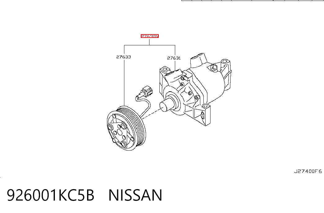 926001KC5B Nissan/Infiniti Компресор холодоагенту