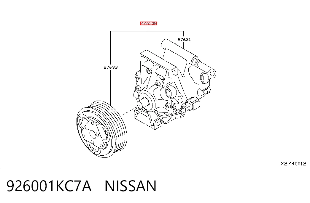 926001KC7A Nissan/Infiniti Компресор холодоагенту
