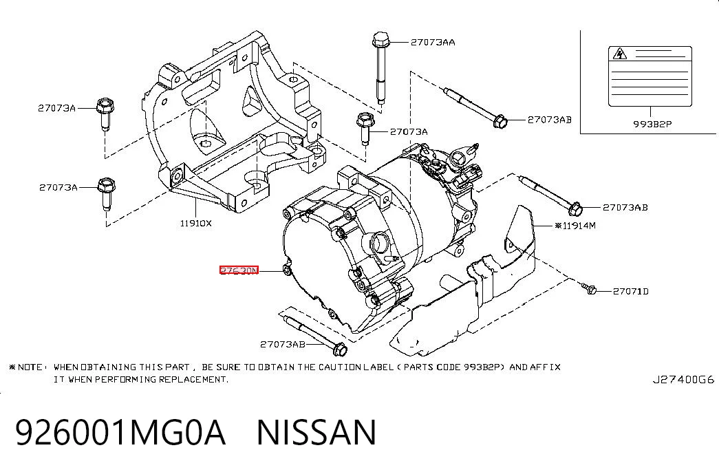 Компресор холодоагенту на Nissan LEAF I ZE0