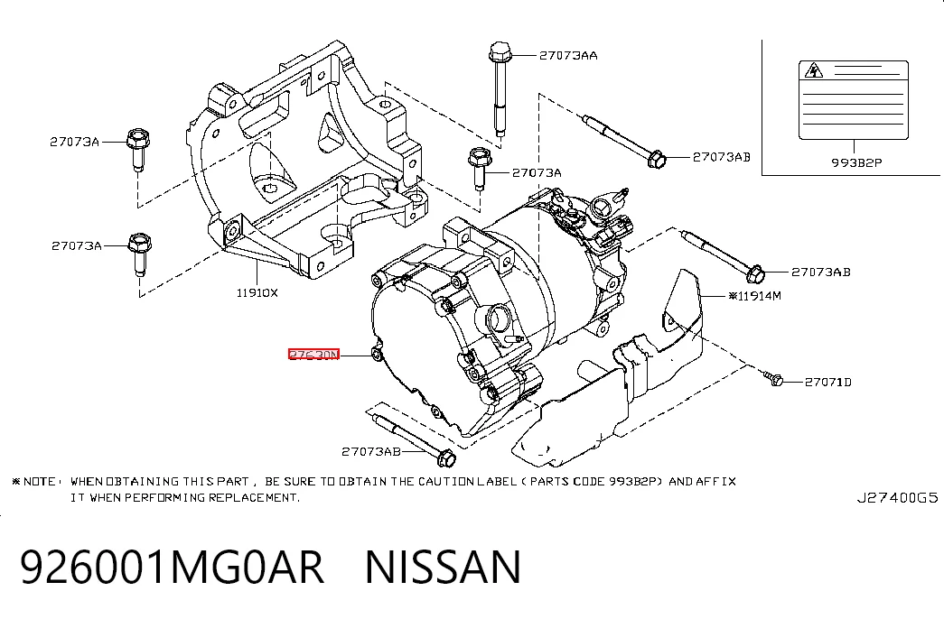 Компресор системи кондиціювання Nissan LEAF I хетчбек (ZE0) (2010 - 2012) ціна, від 129.06 USD
