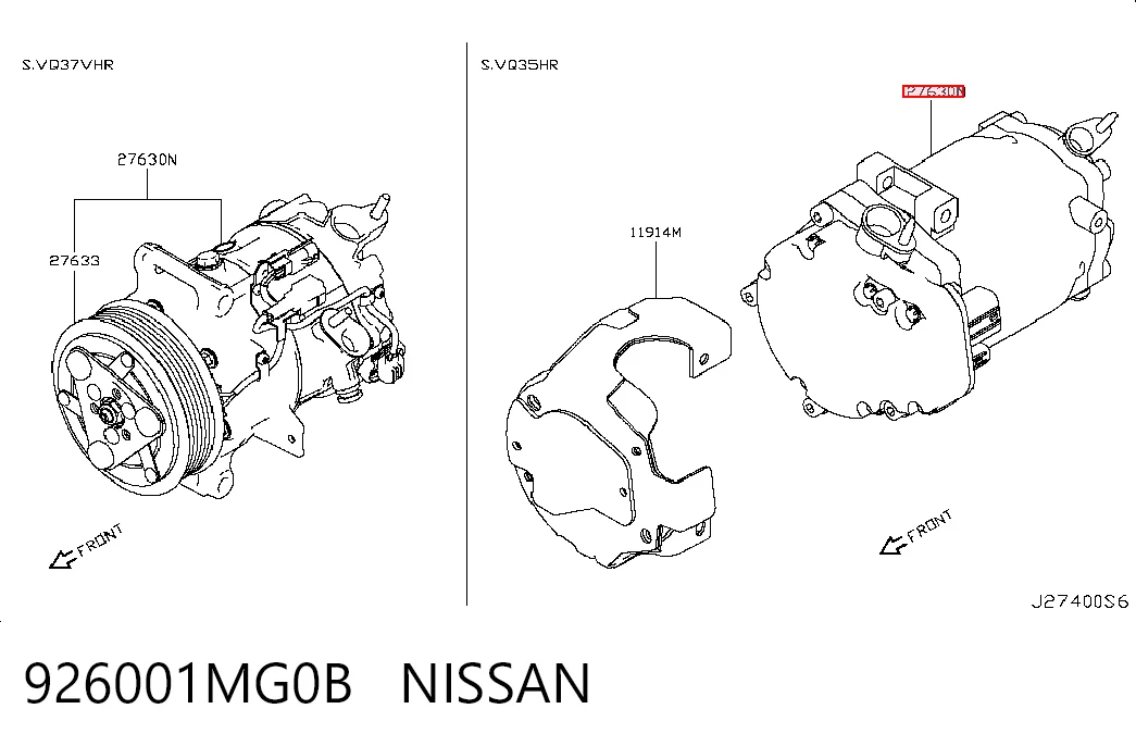 926001MG0B Nissan/Infiniti Компресор холодоагенту