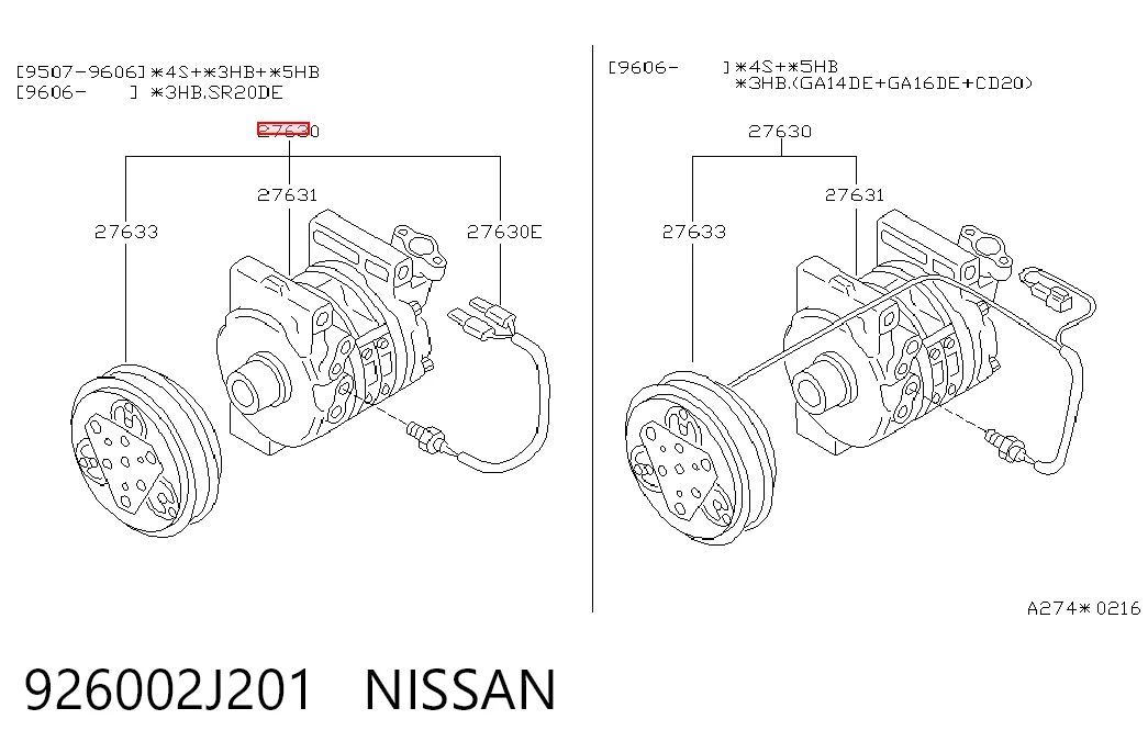 926002J201 Nissan/Infiniti Компресор холодоагенту