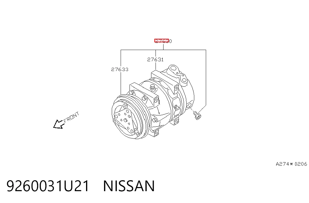 9260031U21 Nissan/Infiniti Компресор холодоагенту