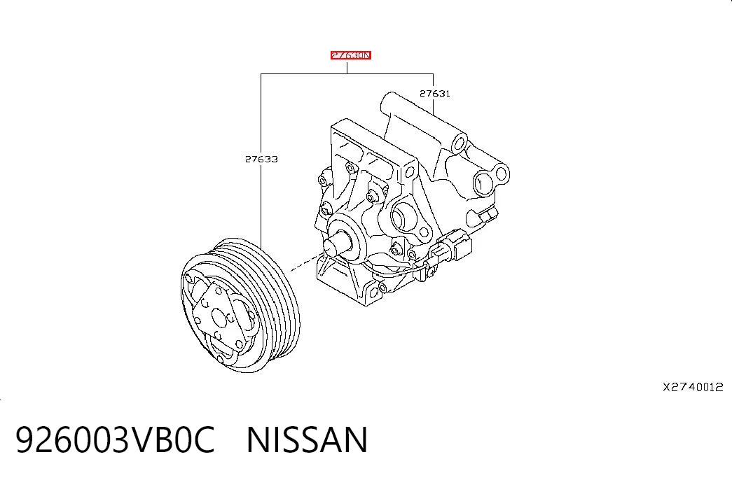 926003VB0C Nissan/Infiniti Компресор холодоагенту