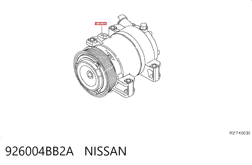 Компресор холодоагенту на Nissan Rogue  T32U