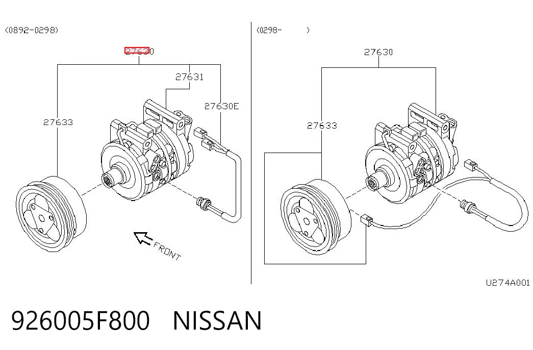 926005F800 Nissan/Infiniti Компресор холодоагенту