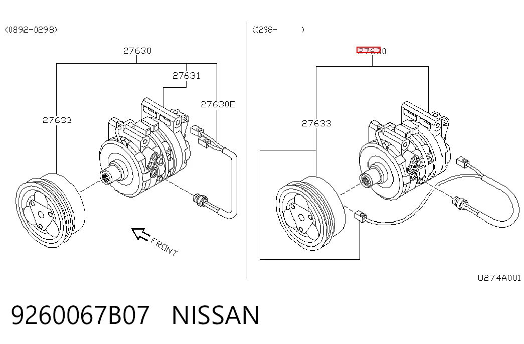 Компресор системи кондиціювання Nissan Micra хетчбек (K11) (1992 - 2003) ціна, від 68.44 USD