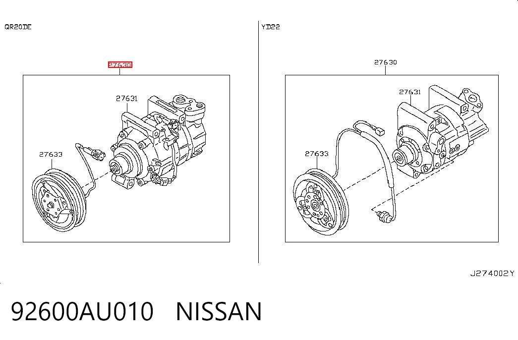 Компресор системи кондиціювання Nissan/Infiniti 3K60045010 ціна, від 224.20 USD