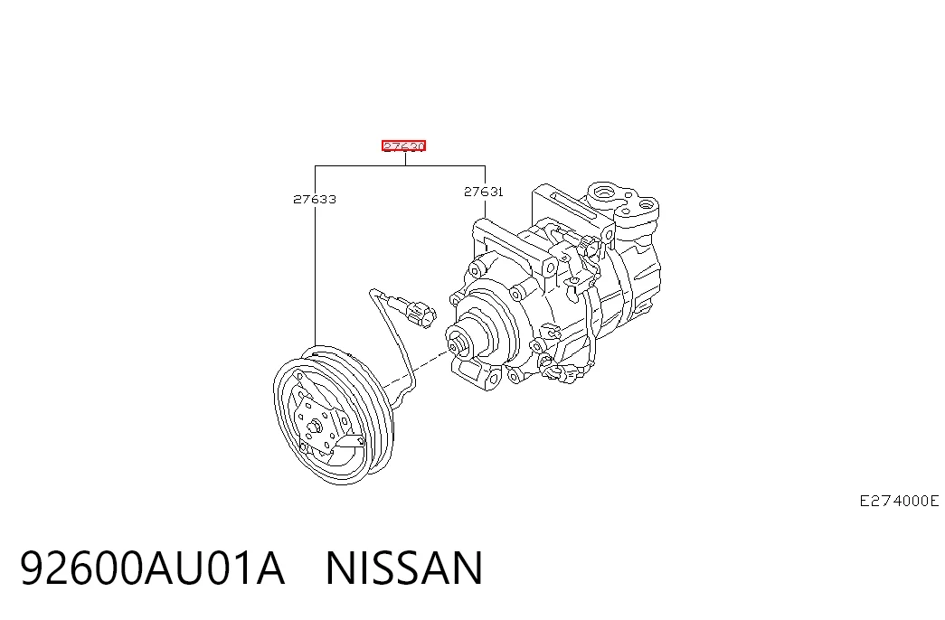 92600AU01A Nissan/Infiniti Компресор холодоагенту