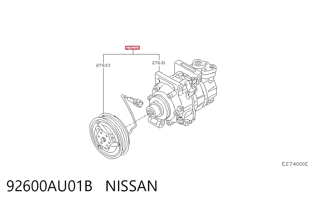 92600AU01B Nissan/Infiniti Компресор холодоагенту