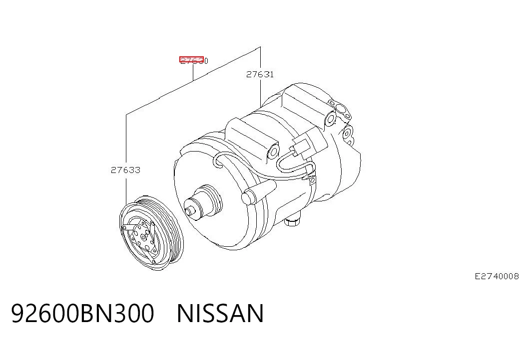 Компресор системи кондиціювання Nissan Primera седан (P12) (2002 - 2008) ціна, від 42.52 USD