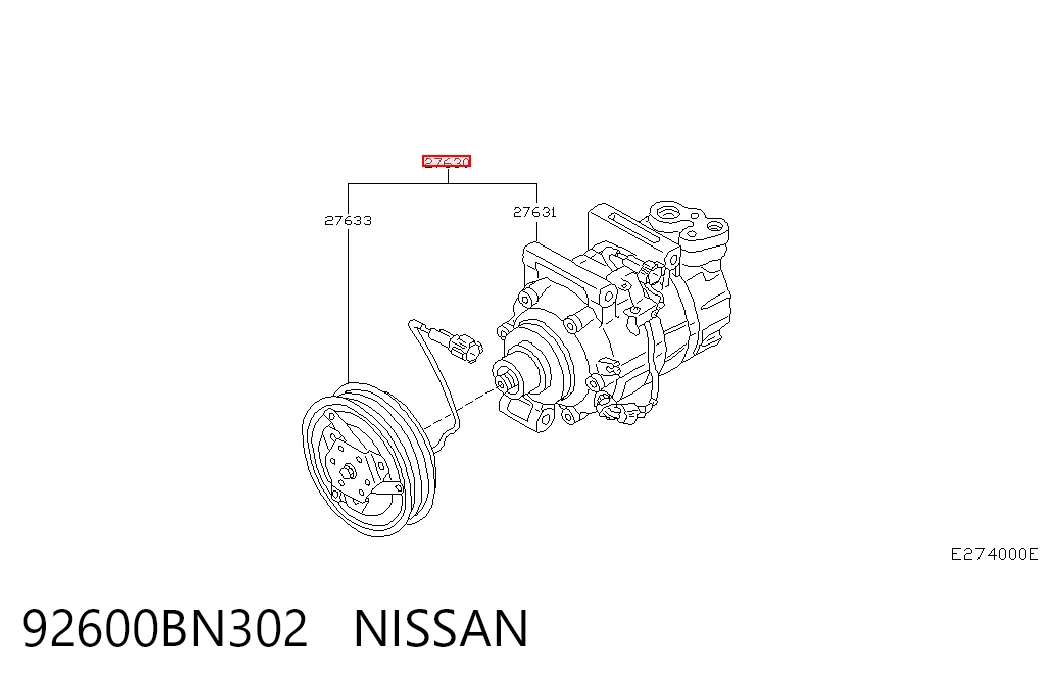  Компресор кондиціонера Nissan Primera 