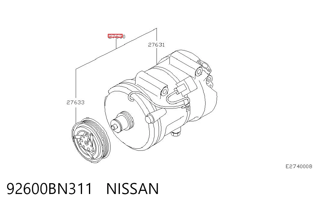 Компресор холодоагенту на Nissan Primera  P12