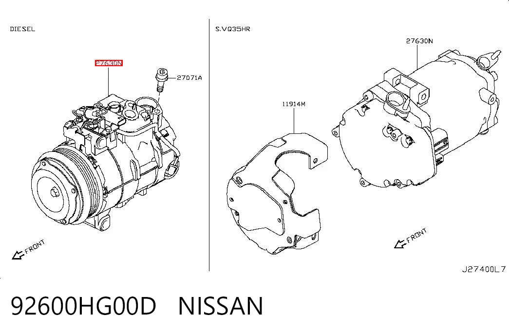 Компресор холодоагенту на Infiniti Q50  V37