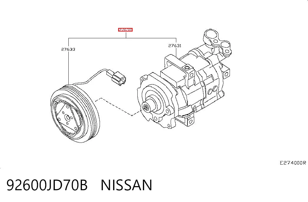 92600JD70B Nissan/Infiniti Компресор холодоагенту