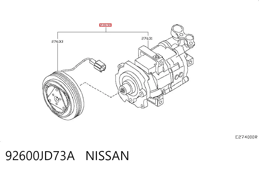 92600JD73A Nissan/Infiniti Компресор холодоагенту