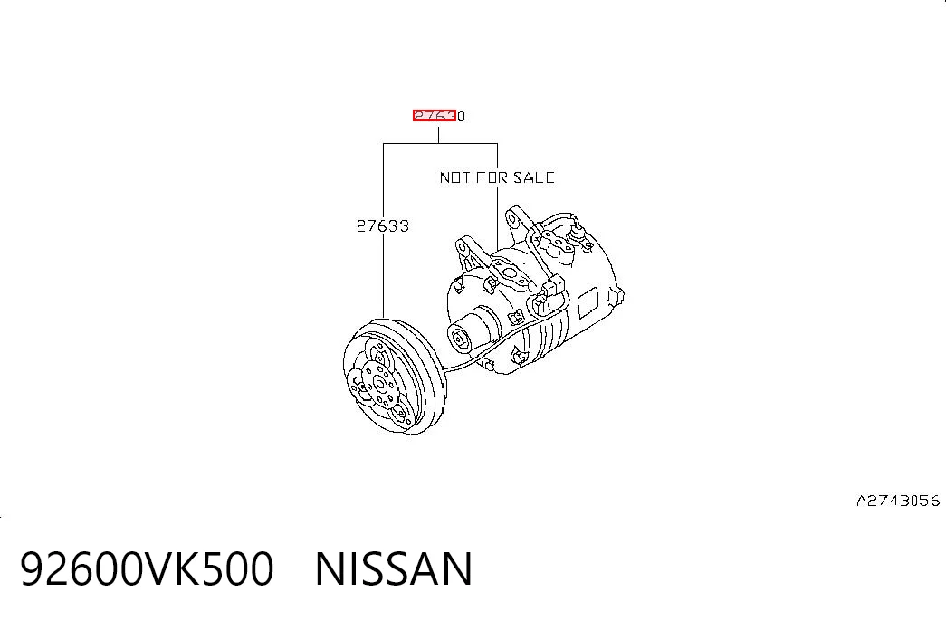 92600VK500 Nissan/Infiniti Компресор холодоагенту