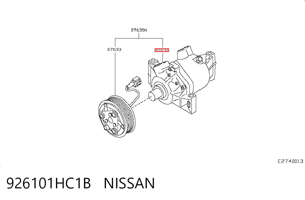 926101HC1B Nissan/Infiniti Компресор холодоагенту