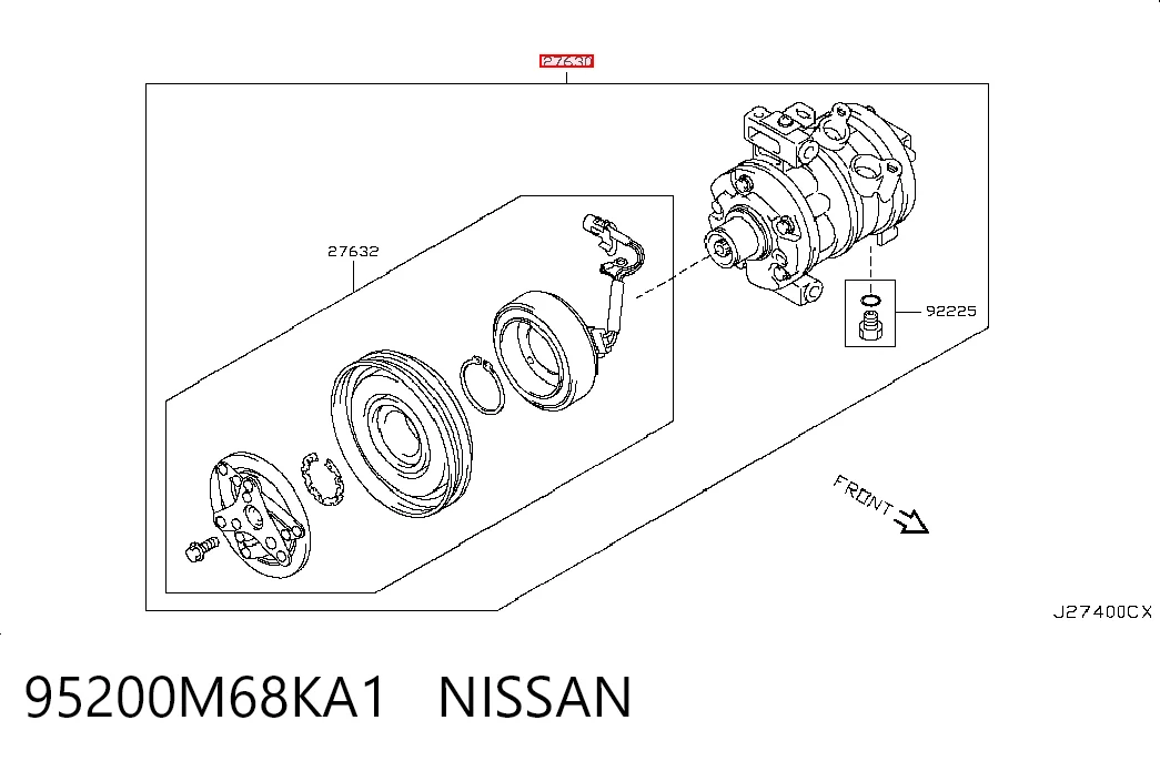95200M68KA1 Nissan/Infiniti Компресор холодоагенту