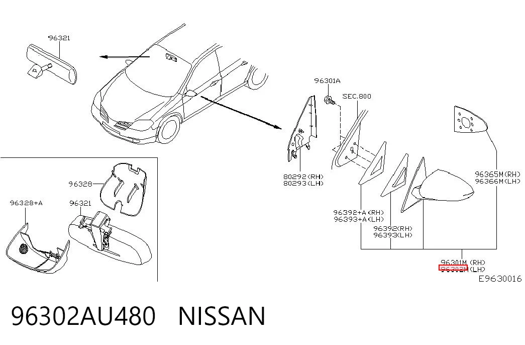 Ліве бічне дзеркало Nissan Primera седан (P12) (2002 - 2008) ціна, від 24.38 USD