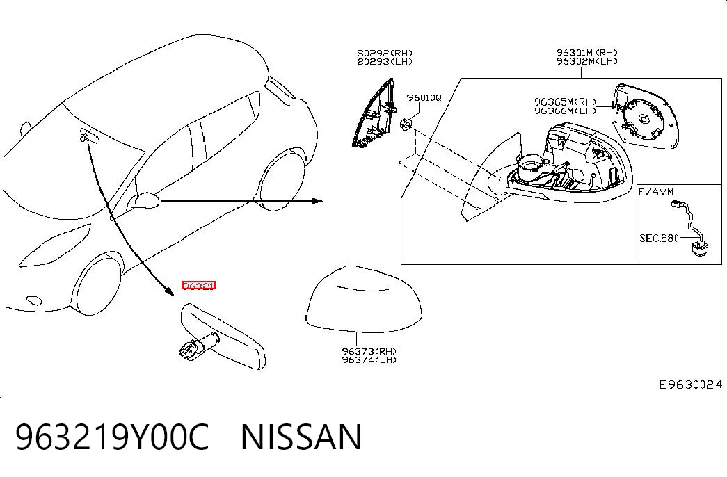 Салоне дзеркало заднього виду на Nissan JUKE JPN F15