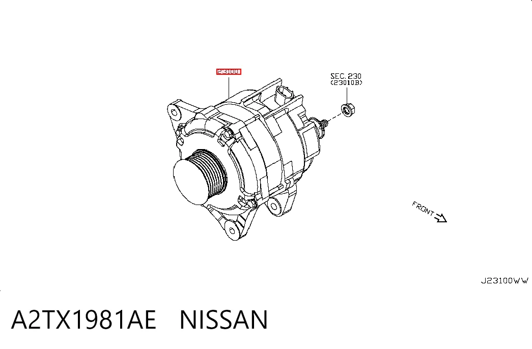 Генератор 23700AB030 Subaru