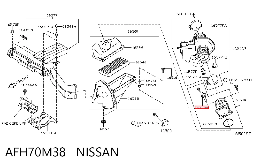 AFH70M38 Nissan/Infiniti Датчик витрати повітря