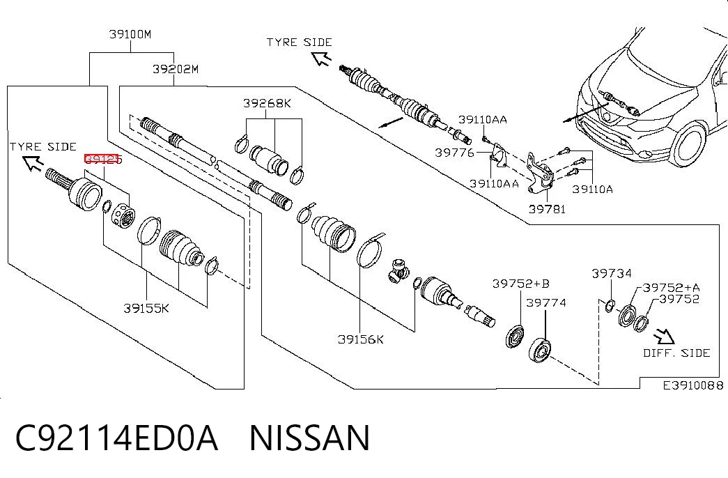ШРУС зовнішній Nissan Qashqai II