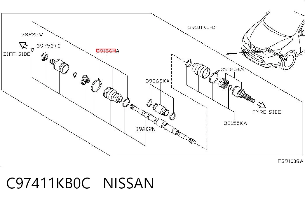 TY0758 DAC Пильник ШРКШ внутрішній, передній півосі