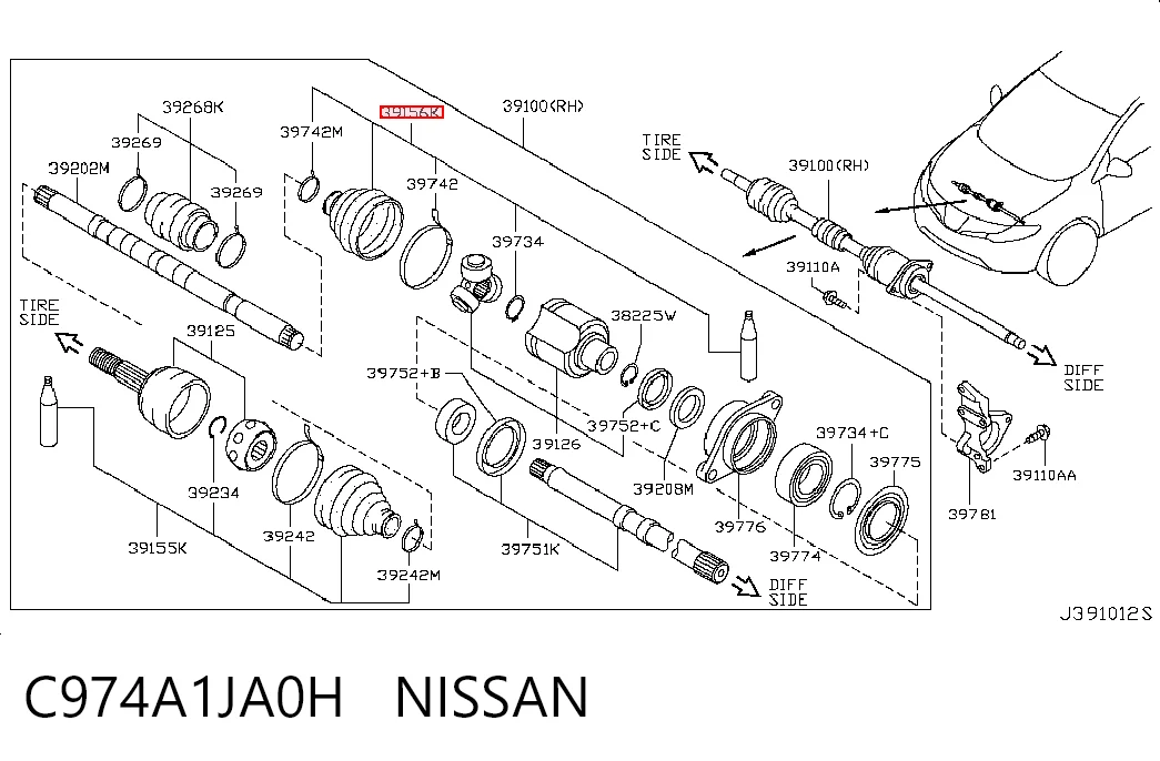 Пильник ШРУСа внутрішній NI0039 DAC