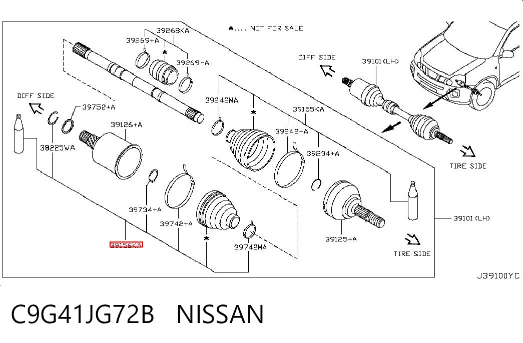NI0066 DAC Пильник гранати внутрішній, лівий