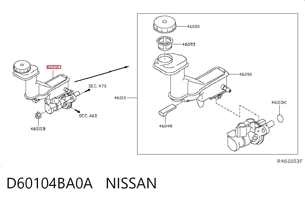  Головний гальмівний циліндр Nissan Rogue 