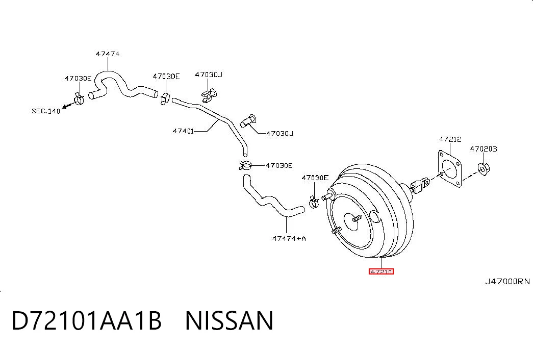 Підсилювач гальм вакуумний на Nissan Murano  Z51