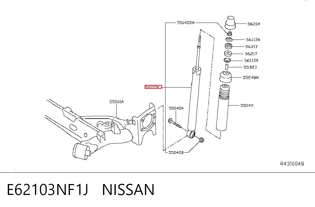 Амортизатори задні на Nissan LEAF I ZE0U