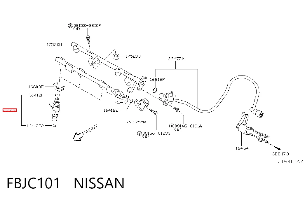 FBJC101 Nissan/Infiniti Форсунка вприску палива