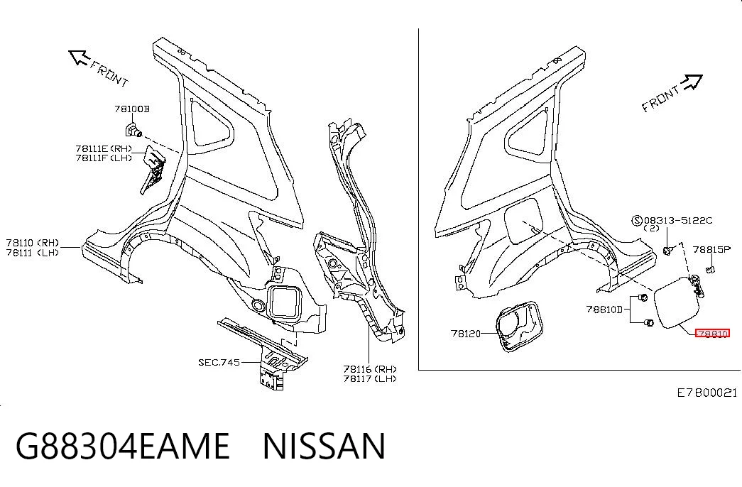  Лючок бензобака Nissan Qashqai 2
